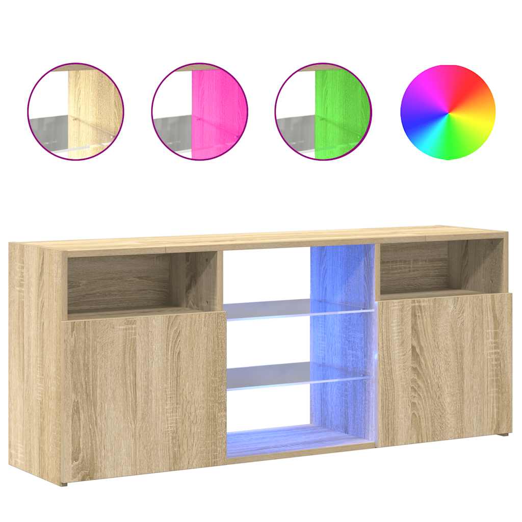 TV Cabinet with LED Lights Sonoma Oak 120x30x50 cm