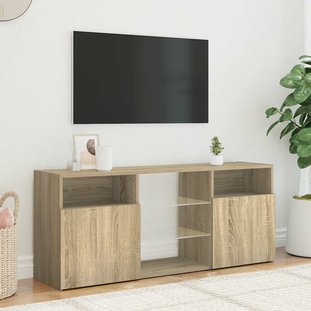TV Cabinet with LED Lights Sonoma Oak 120x30x50 cm