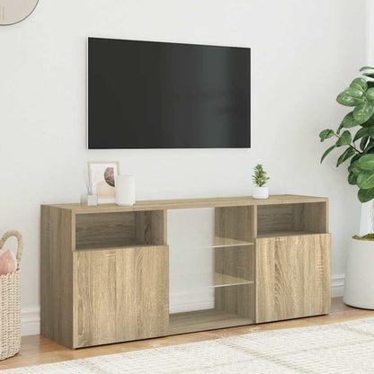 TV Cabinet with LED Lights Sonoma Oak 120x30x50 cm