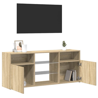 TV Cabinet with LED Lights Sonoma Oak 120x30x50 cm
