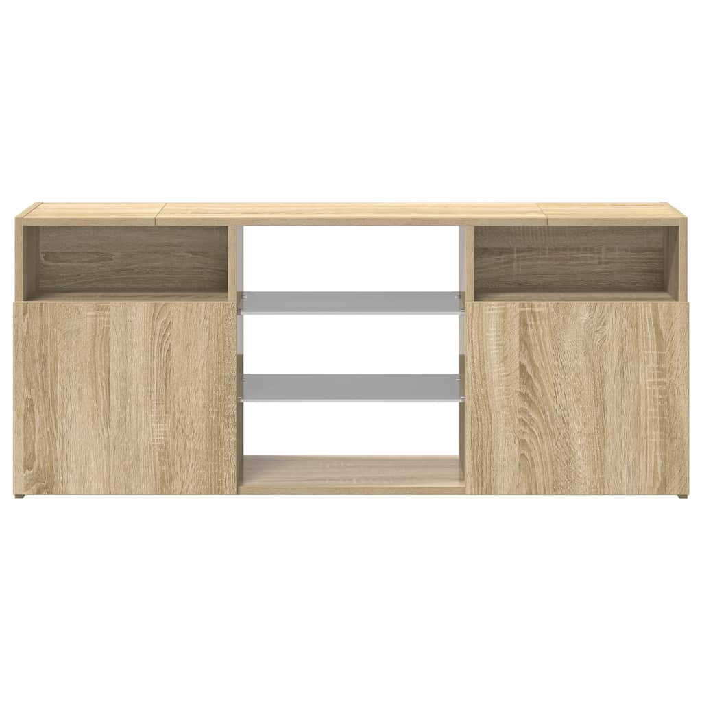 TV Cabinet with LED Lights Sonoma Oak 120x30x50 cm