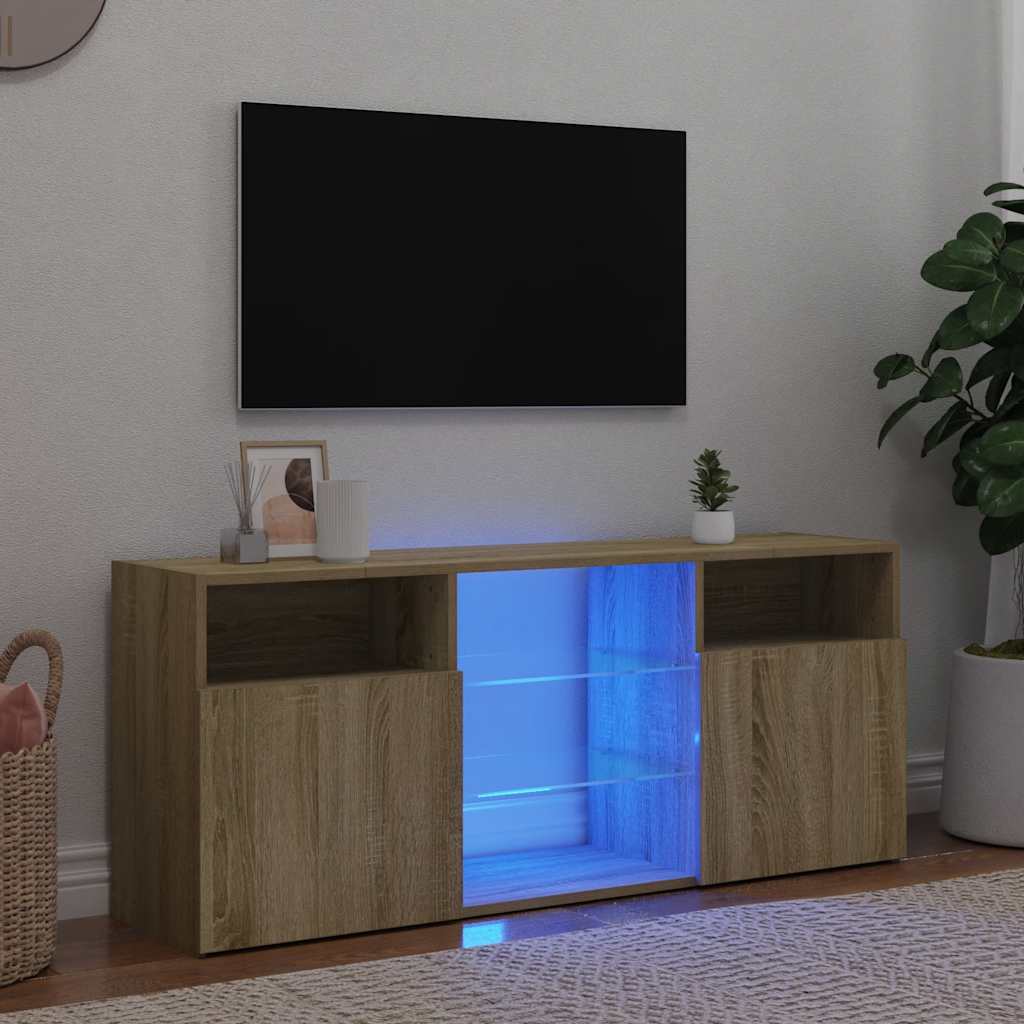 TV Cabinet with LED Lights Sonoma Oak 120x30x50 cm