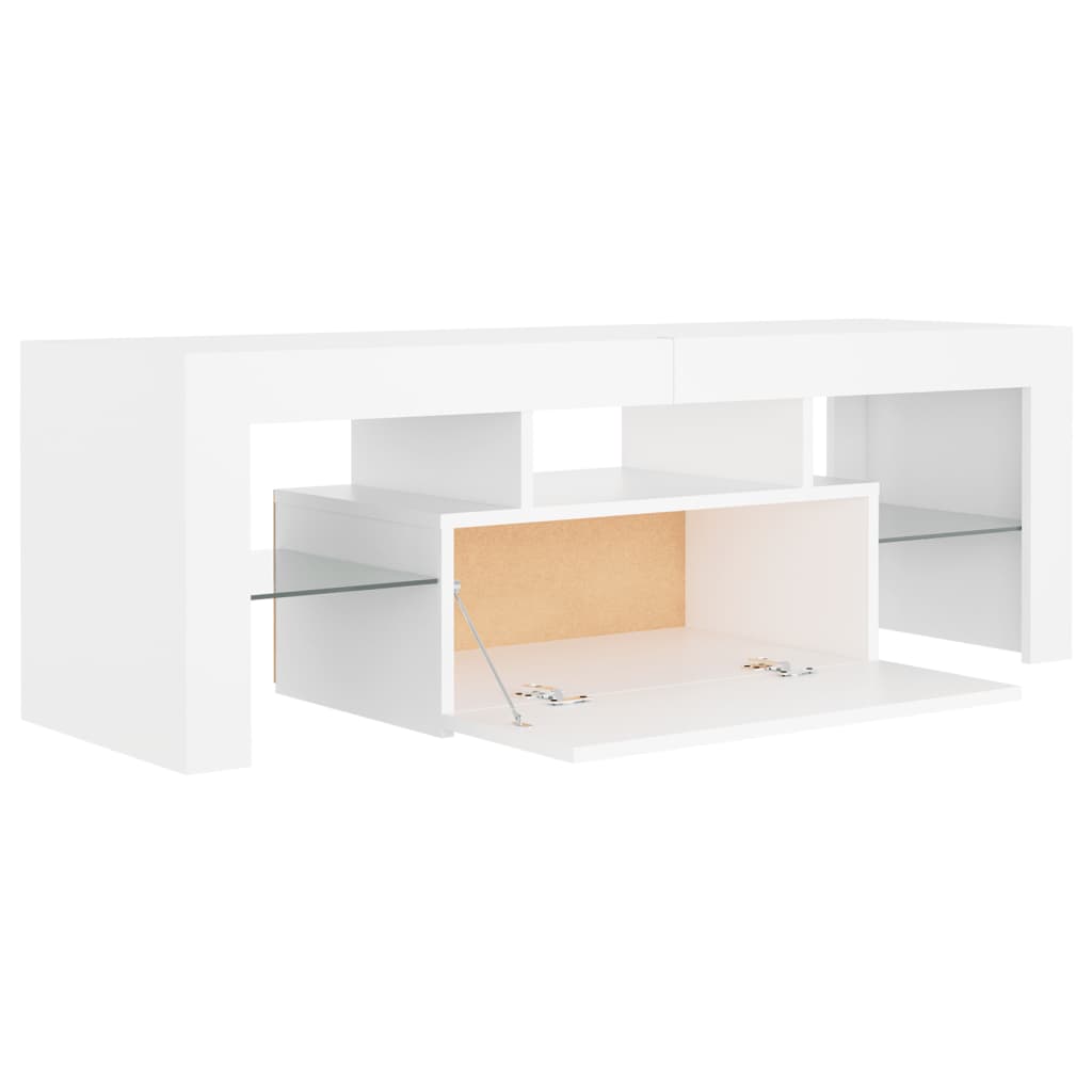 TV Cabinet with LED Lights White 120x35x40 cm