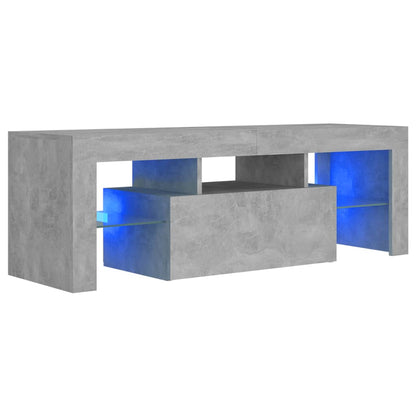 TV Cabinet with LED Lights Concrete Grey 120x35x40 cm