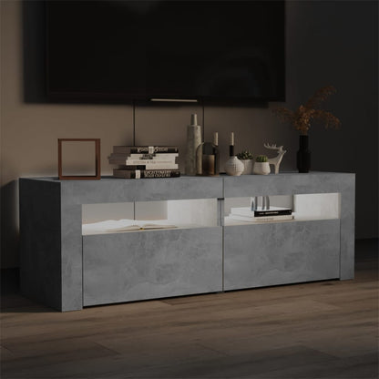 TV Cabinet with LED Lights Concrete Grey 120x35x40 cm