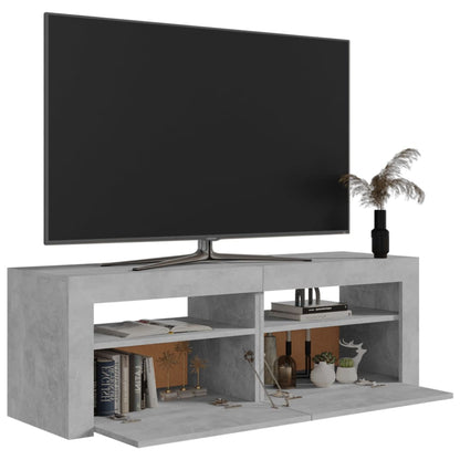 TV Cabinet with LED Lights Concrete Grey 120x35x40 cm