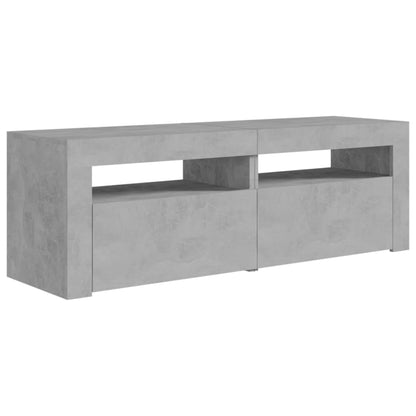 TV Cabinet with LED Lights Concrete Grey 120x35x40 cm