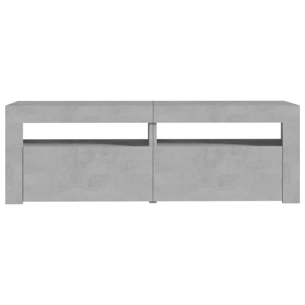 TV Cabinet with LED Lights Concrete Grey 120x35x40 cm
