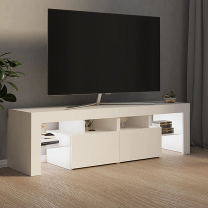 TV Cabinet with LED Lights White 140x36.5x40 cm