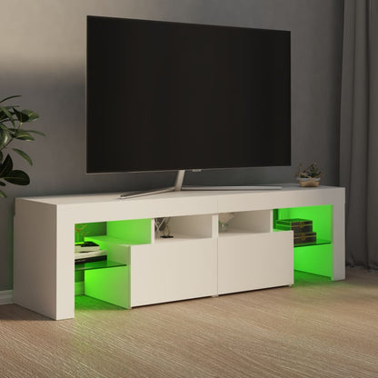 TV Cabinet with LED Lights White 140x36.5x40 cm