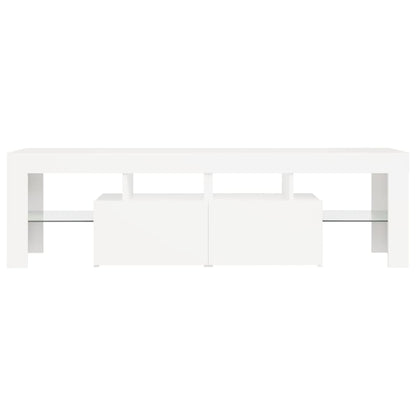 TV Cabinet with LED Lights White 140x36.5x40 cm