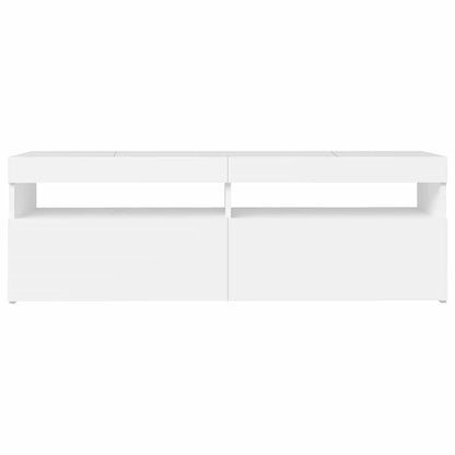 TV Cabinet with LED Lights White 120x35x40 cm