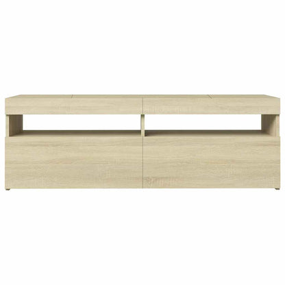 TV Cabinet with LED Lights Sonoma Oak 120x35x40 cm