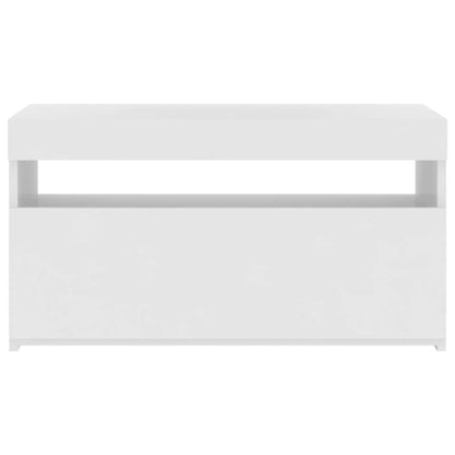TV Cabinet with LED Lights White 75x35x40 cm