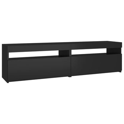 TV Cabinets 2 pcs with LED Lights Black 75x35x40 cm