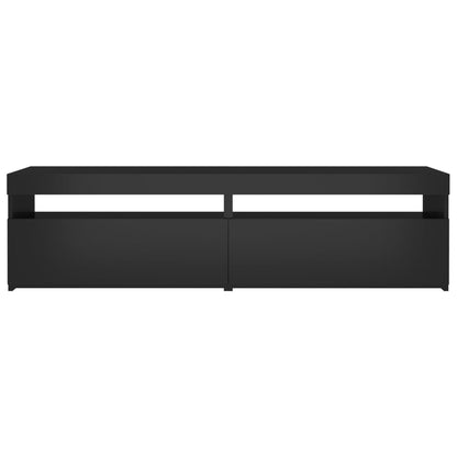 TV Cabinets 2 pcs with LED Lights Black 75x35x40 cm