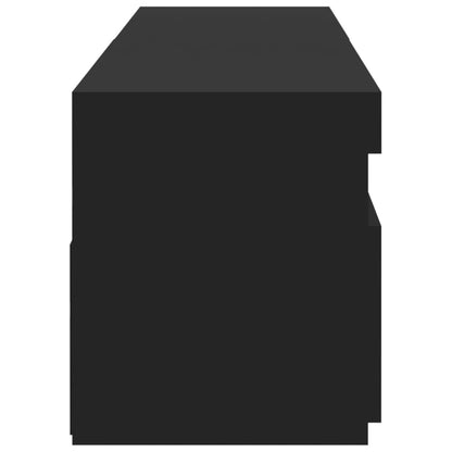 TV Cabinets 2 pcs with LED Lights Black 75x35x40 cm