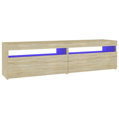 TV Cabinets 2 pcs with LED Lights Sonoma Oak 75x35x40 cm