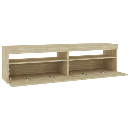 TV Cabinets 2 pcs with LED Lights Sonoma Oak 75x35x40 cm
