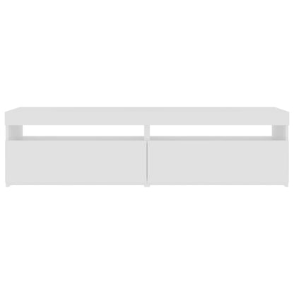 TV Cabinets 2 pcs with LED Lights High Gloss White 75x35x40 cm
