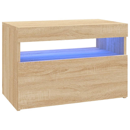 TV Cabinet with LED Lights Sonoma Oak 60x35x40 cm