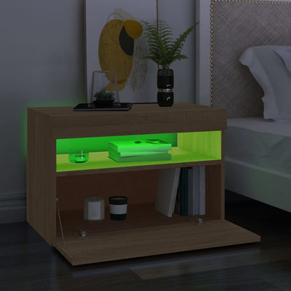 TV Cabinet with LED Lights Sonoma Oak 60x35x40 cm