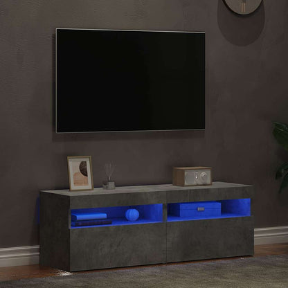 TV Cabinets with LED Lights 2 pcs Concrete Grey 60x35x40 cm