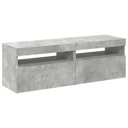 TV Cabinets with LED Lights 2 pcs Concrete Grey 60x35x40 cm