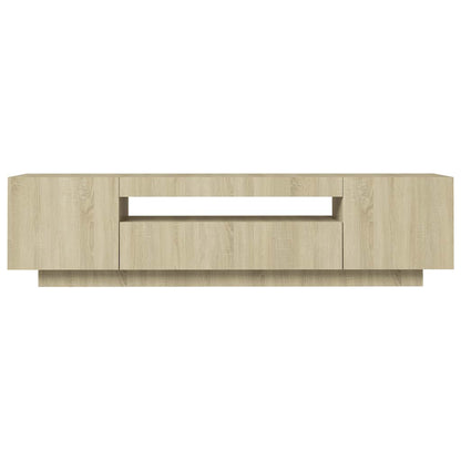 TV Cabinet with LED Lights Sonoma Oak 160x35x40 cm