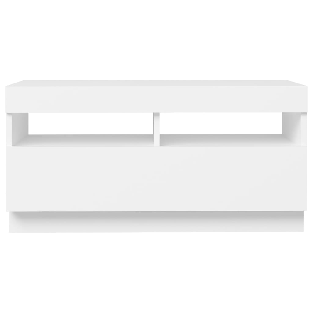 TV Cabinet with LED Lights White 80x35x40 cm