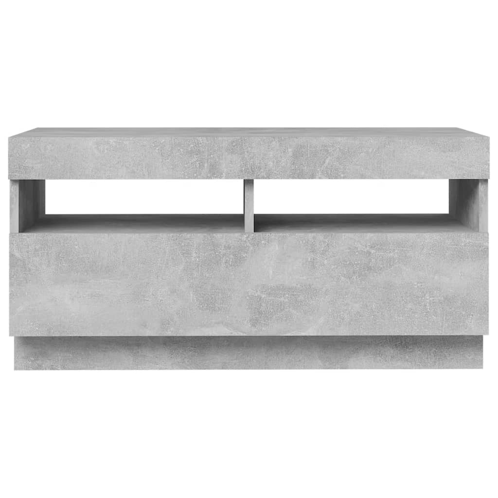 TV Cabinet with LED Lights Concrete Grey 80x35x40 cm