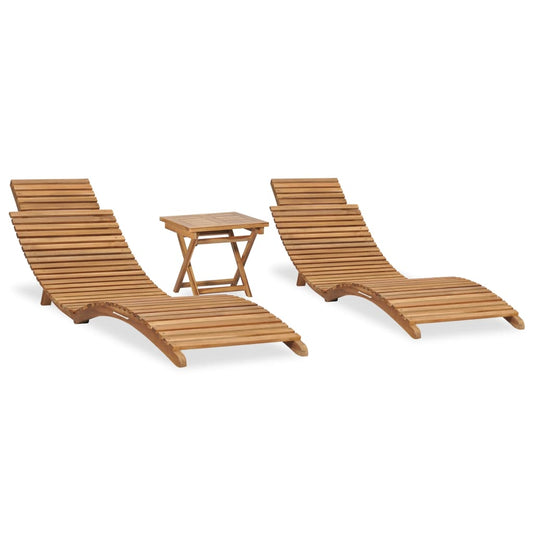 Teak 3-Piece Folding Garden Lounge Set: Durable & Stylish!