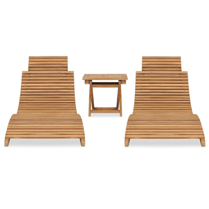 Teak 3-Piece Folding Garden Lounge Set: Durable & Stylish!