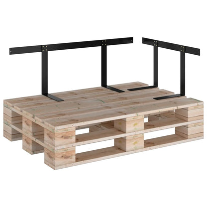 Black Iron Backrest for Pallet Sofa - 110 cm Comfort and Style
