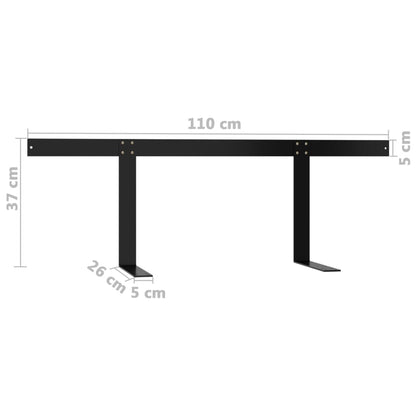 Black Iron Backrest for Pallet Sofa - 110 cm Comfort and Style