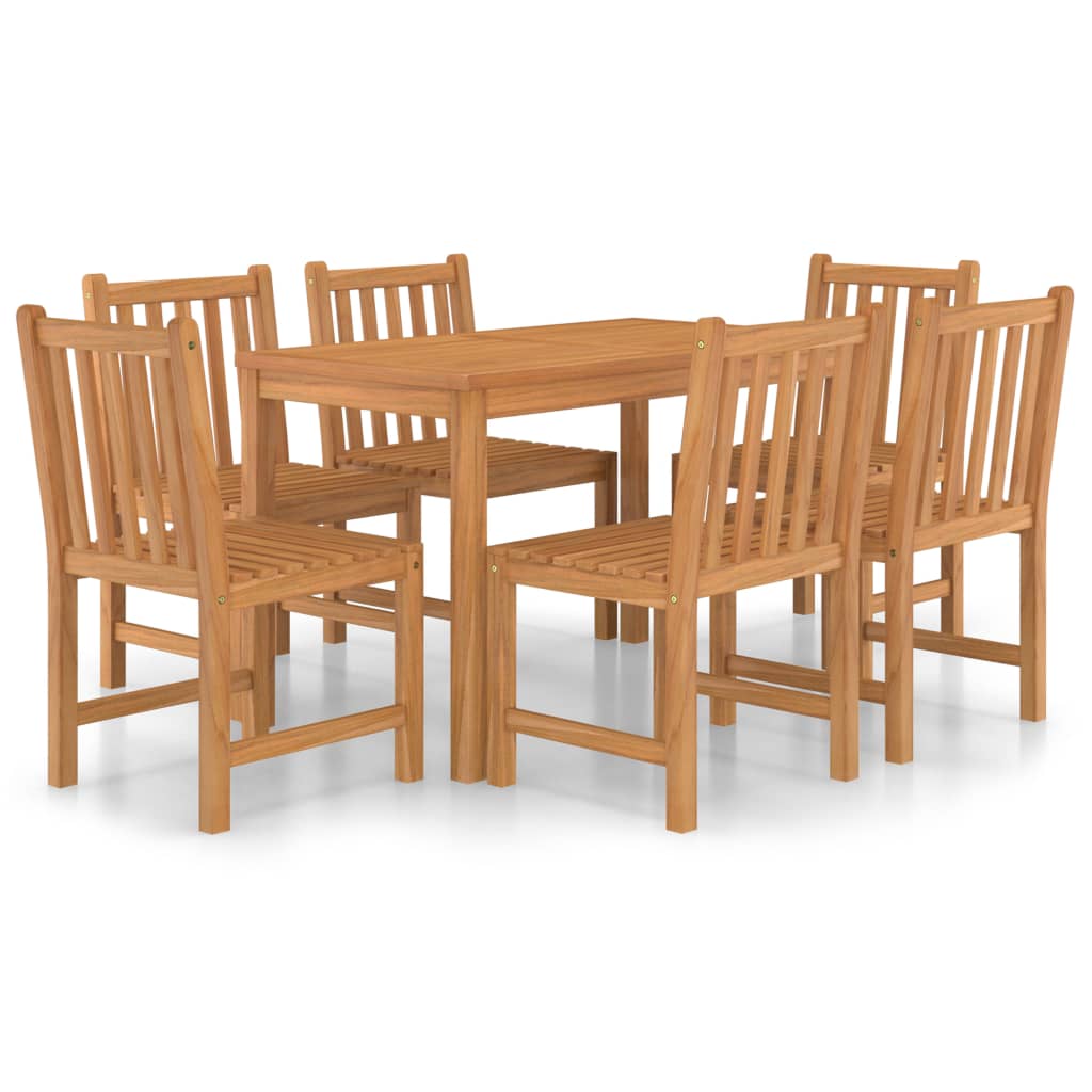7 Piece Garden Dining Set Solid Teak Wood