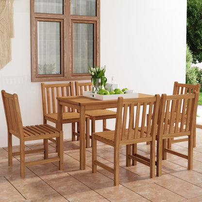 7 Piece Garden Dining Set Solid Teak Wood
