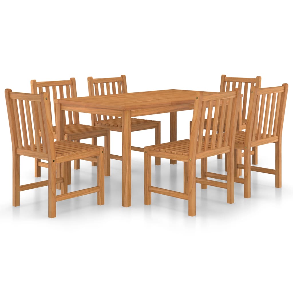 7 Piece Garden Dining Set Solid Teak Wood