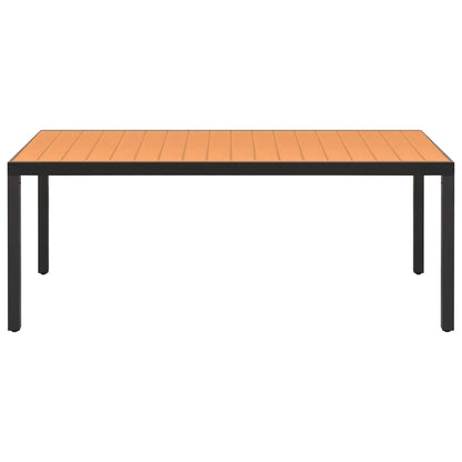 9 Piece Garden Dining Set Black and Brown