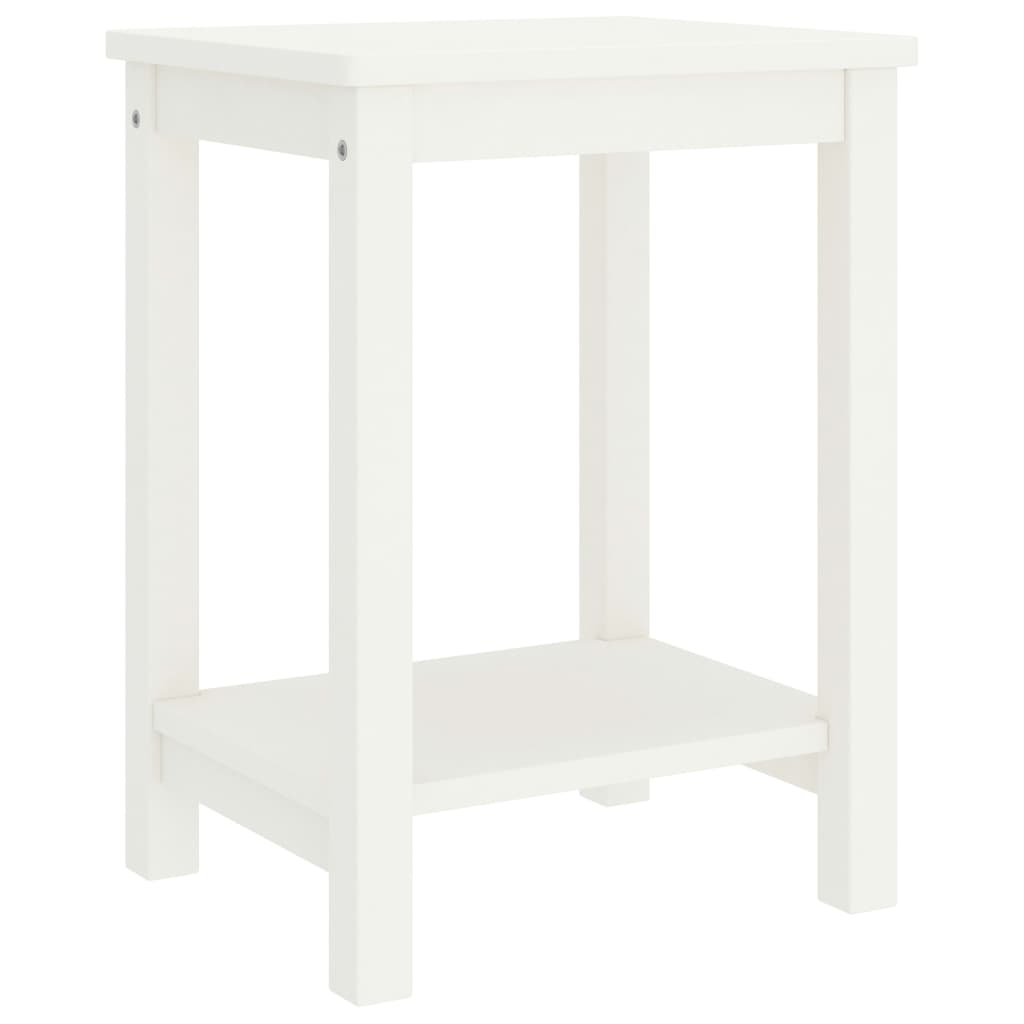 White Solid Pinewood Bedside Cabinet 35x30x47 cm