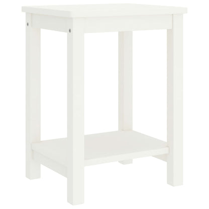 White Solid Pinewood Bedside Cabinet 35x30x47 cm