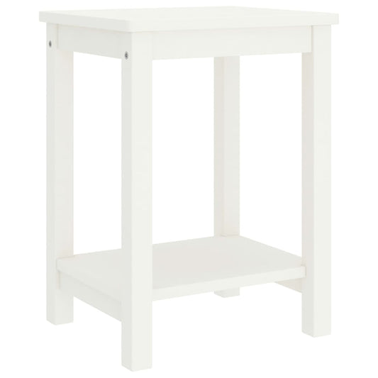 White Solid Pinewood Bedside Cabinet 35x30x47 cm