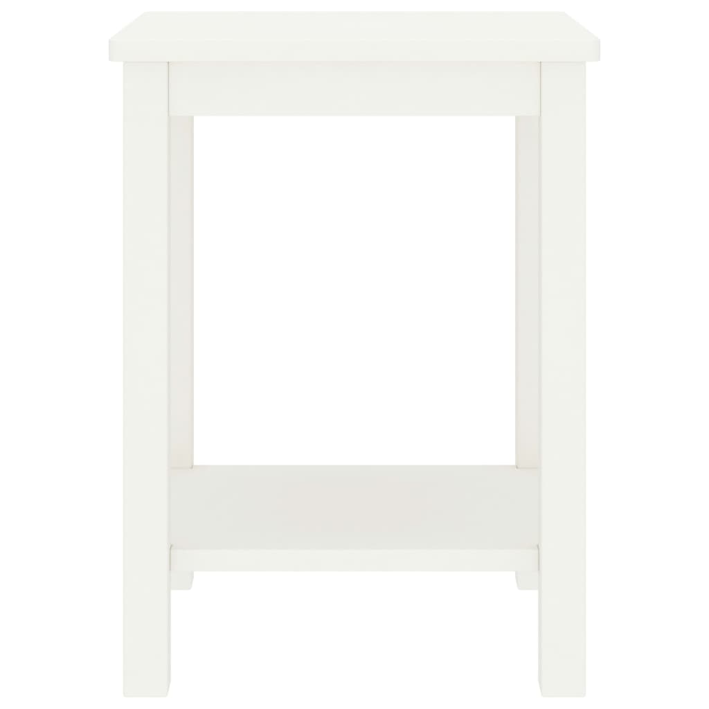 White Solid Pinewood Bedside Cabinet 35x30x47 cm