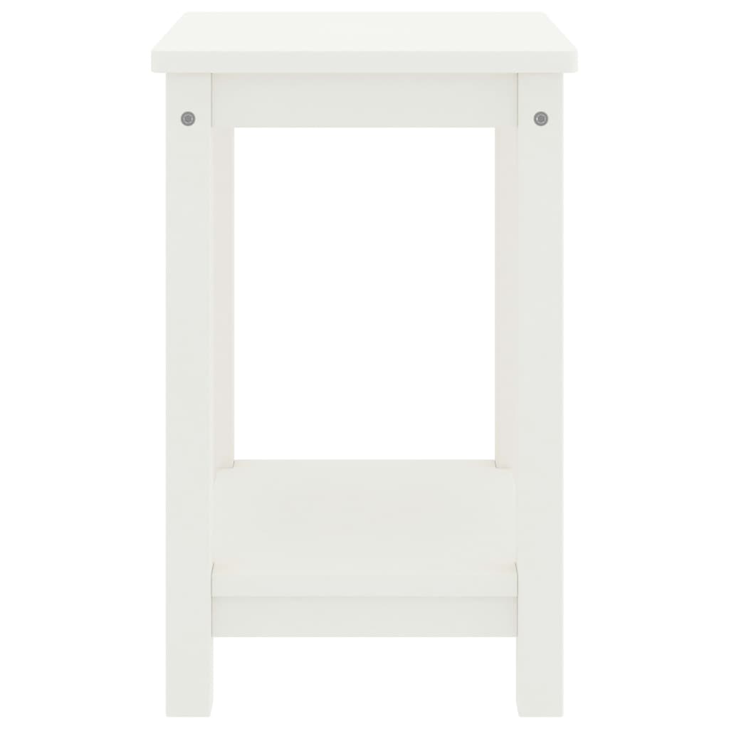 White Solid Pinewood Bedside Cabinet 35x30x47 cm