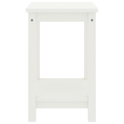 White Solid Pinewood Bedside Cabinet 35x30x47 cm