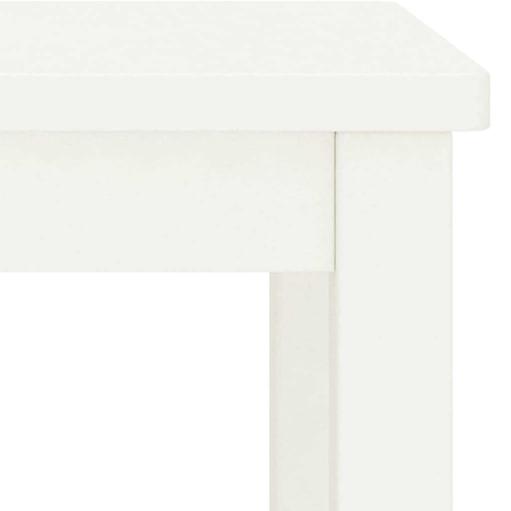 White Solid Pinewood Bedside Cabinet 35x30x47 cm