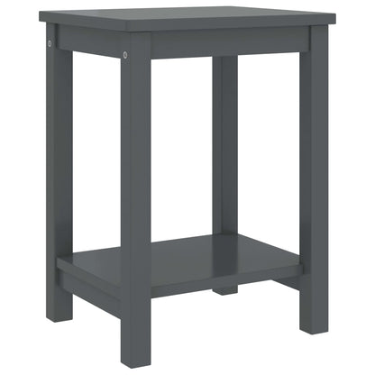 Solid Pinewood Bedside Cabinet in Dark Grey, 35x30x47 cm