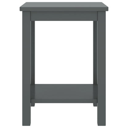 Solid Pinewood Bedside Cabinet in Dark Grey, 35x30x47 cm