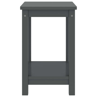 Solid Pinewood Bedside Cabinet in Dark Grey, 35x30x47 cm