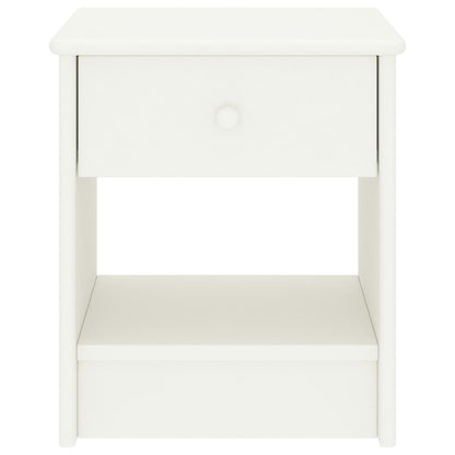 Solid Pinewood Bedside Cabinet - 35x30x40 cm, White Finish